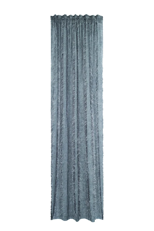 Homing Silver Grey Fringe Curtain - 140 x 245 cm Modern Decor