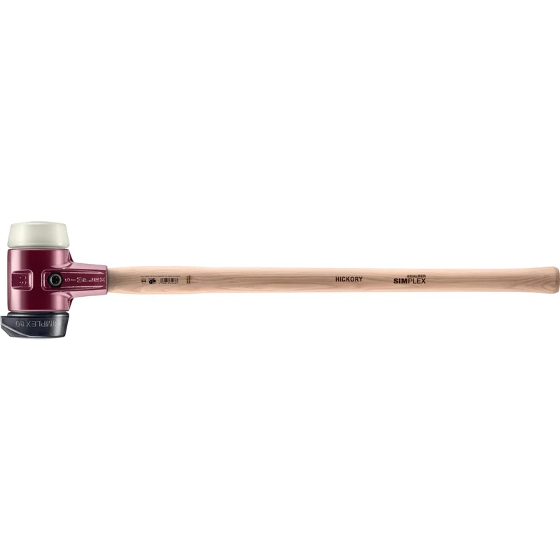 HALDER - Sledgehammer, Rubber Composition, with Base/Nylon; malleable cast Iron housing and Hickory Handle, Diameter = 80 mm, 3028.281