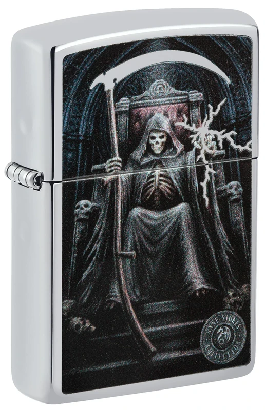 Zippo Windproof Lighter, Anne Stokes Design – High Polished Chrome, Colour Image – Refillable, Reusable, Windproof Design – Comes in Gift Box – Made in USA