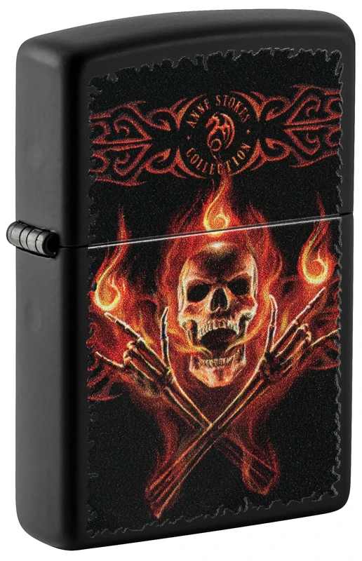 Zippo Windproof Lighter, Anne Stokes Design – Matt Black, Colour Image – Refillable, Reusable, Windproof Design – Comes in Gift Box – Made in USA