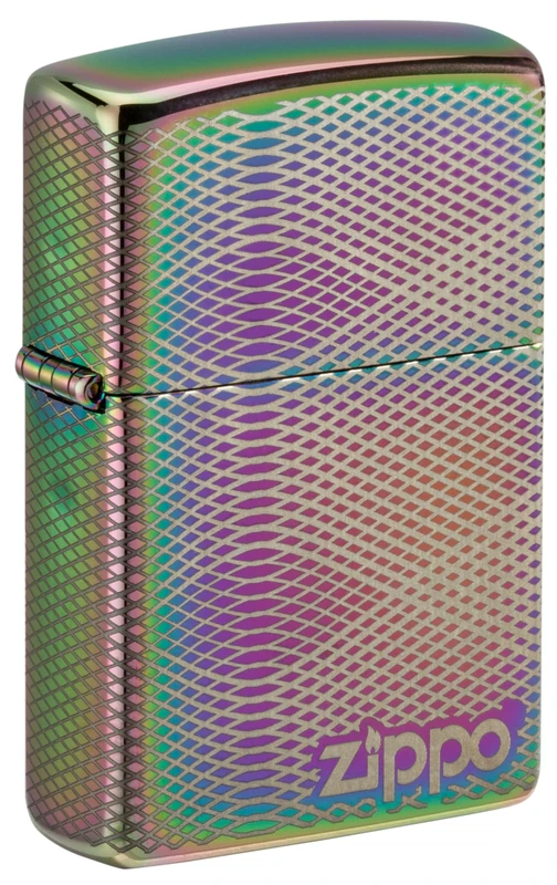 Zippo Windproof Lighter, Illusion Line Pattern Design – Multicoloured, Laser 360° – Refillable, Reusable, Windproof Design – Comes in Gift Box – Made in USA