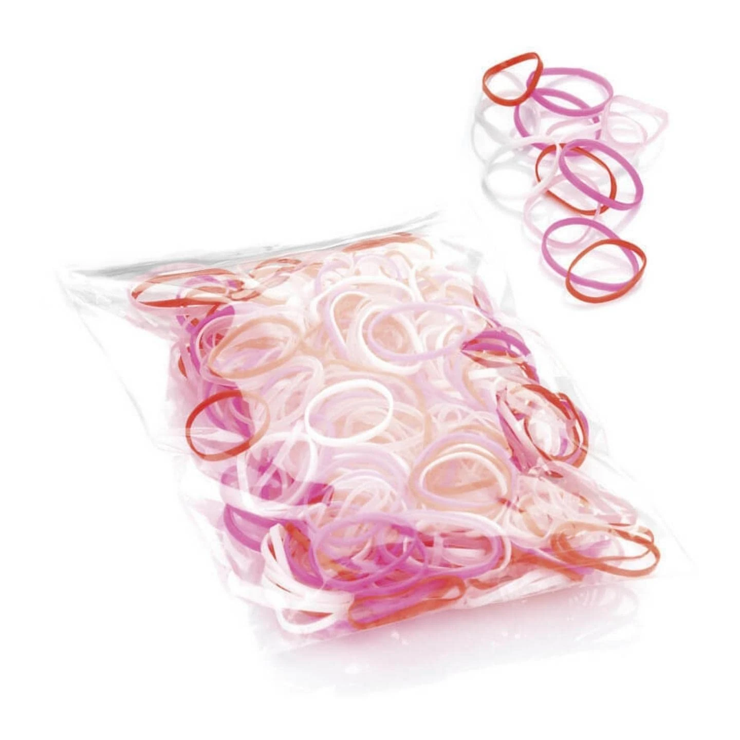 Topkids Accessories 500pcs Mini Hair Bands Elastic Rubber Hair Bands Tiny Elastic Band Rubber Braiding Braids Braid Plaits For Kids, Girls, Women, Baby, Toddler (Pink Tones)