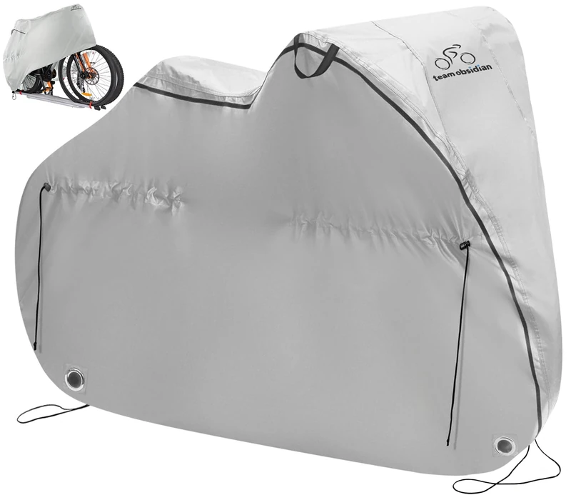 TeamObsidian Bike Cover - Outdoor Bike Storage, Bicycle Transportation or Travel Covers - Waterproof eBike Protection - For 1 to 3 Bikes - Heavy Duty Ripstop 300D Oxford Material