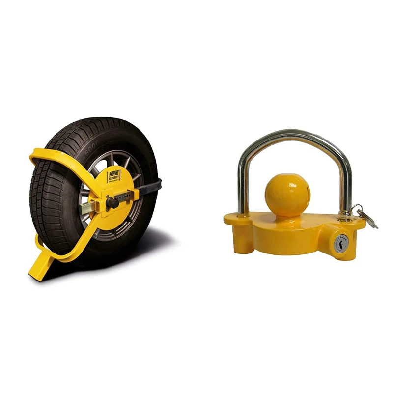 Maypole MP9065 Universal Wheel Clamp & MP953 Universal Trailer Hitch Lock