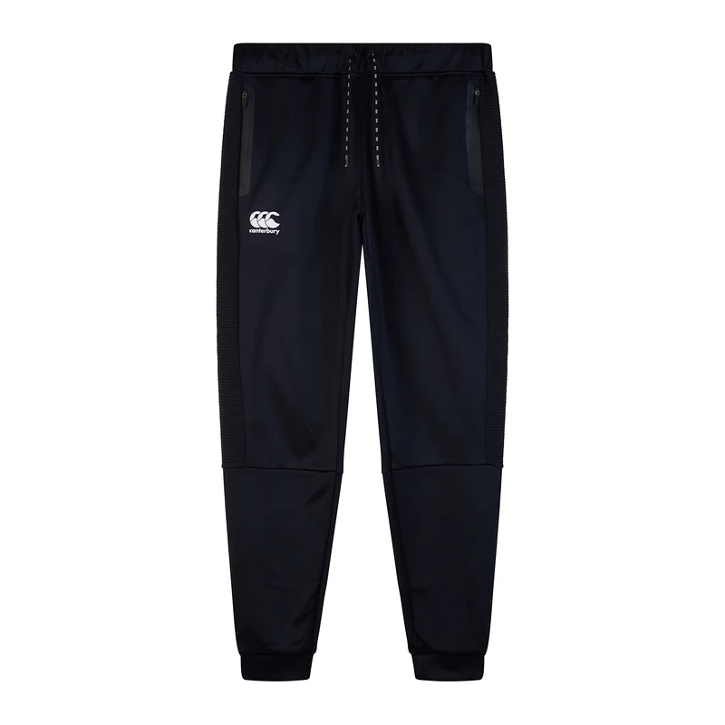 Canterbury Men's Tech Pant V2, Tracksuit/Jogging Bottoms, Lounge Pants, Durability and Comfort, Warm, Black/Gunmetal Grey, 2XL