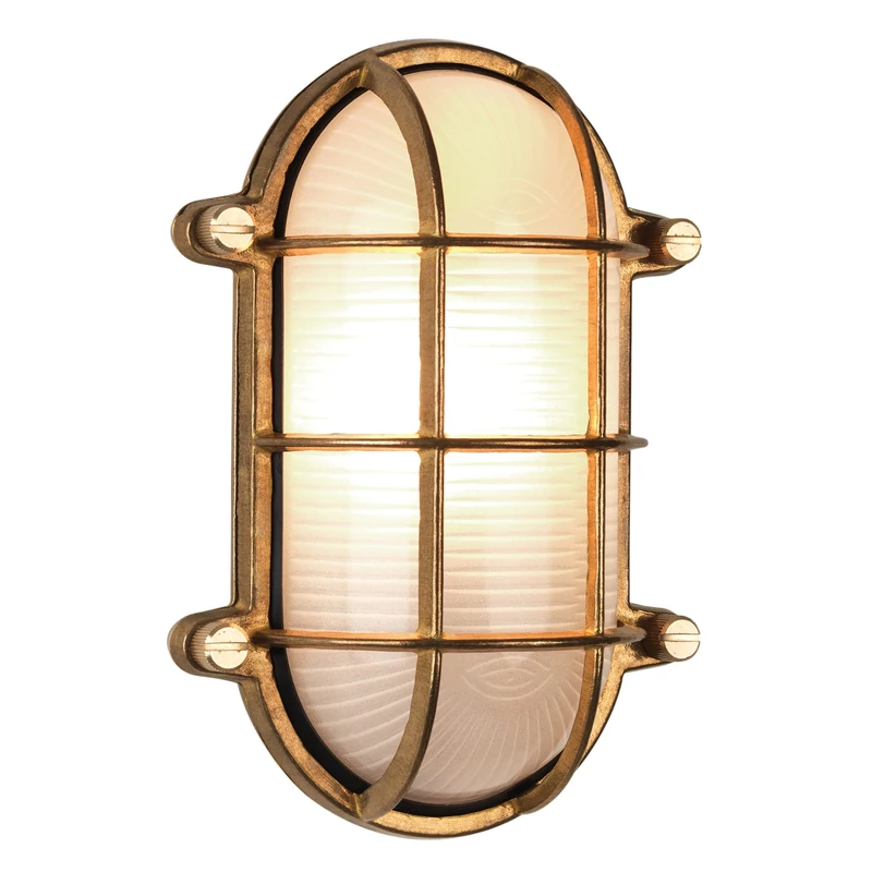 Astro Thurso Oval Outdoor Wall Light - IP44 Rated - (Cast Brass), E27/ES Lamp, Designed in Britain - 1376006 - 3 Years Guarantee