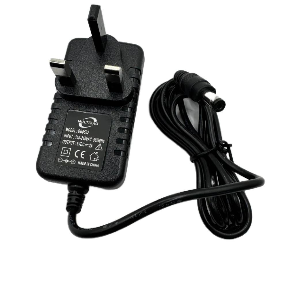 Multibao 10W 5V 2A Power Adapter, AC 100-240V to DC Power Supply with 4.4ft/1.2m Lead, for LED Strip Lights,HDMI Splitter, Audio/Video, Router, DC Connector Jack 5.5mmx2.1mm