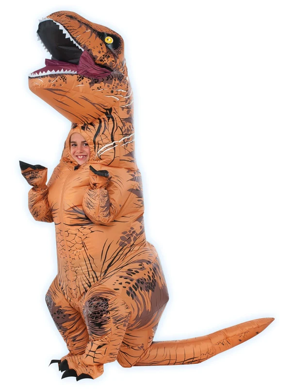 Rubies Official Jurassic World T-Rex Costume, Inflatable Childs Fancy Dress Onesize - Age 5-7 Years Halloween