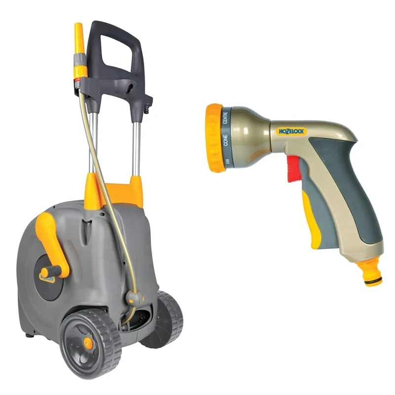 Hozelock 2450P0000 Wheeled Fast Cart with 40m hose & HOZELOCK Multi Plus Spray Gun