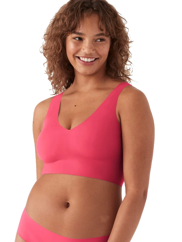True & Co Women's True Body V Neck Bra, Opaque, Raspberry, (X-Small) 30-32A/D