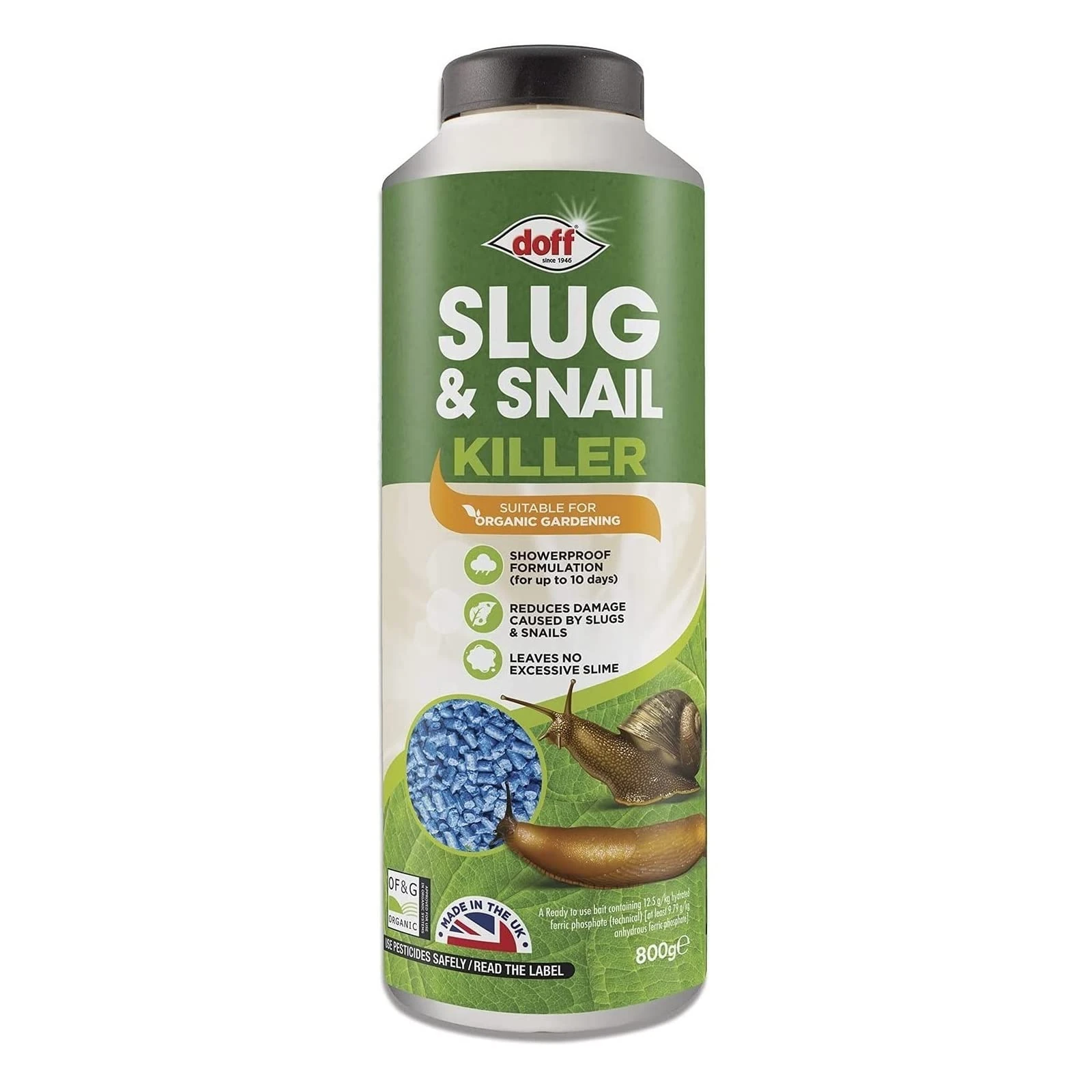 FERRIS | Slug & Snail Killer Pellets 800g - Use in Gardens & Greenhouses - Powerful Slug Repellent for Organic Gardening with Maximum Protection | Fast Acting Pellets for Slugs and Snails (1 Pack)