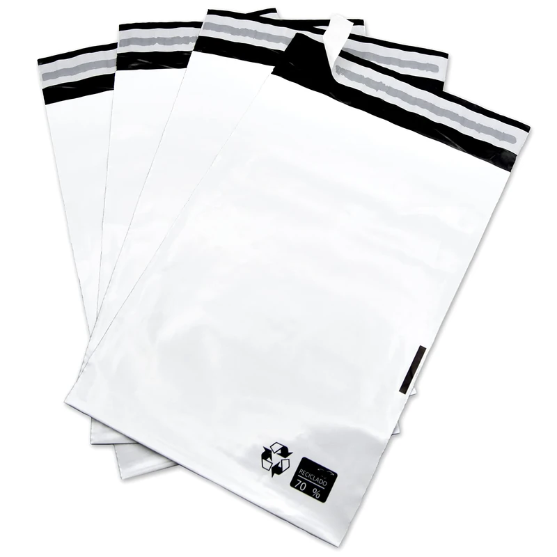 Mailing Bags, Plastic envelopes for Shipping Clothes, Shoes, Accessories etc. Plastic Bags, White Durable and Safe, Packaging Bags for Shipping - Ofituria (200 Pieces, 350 x 450 + 40 mm)