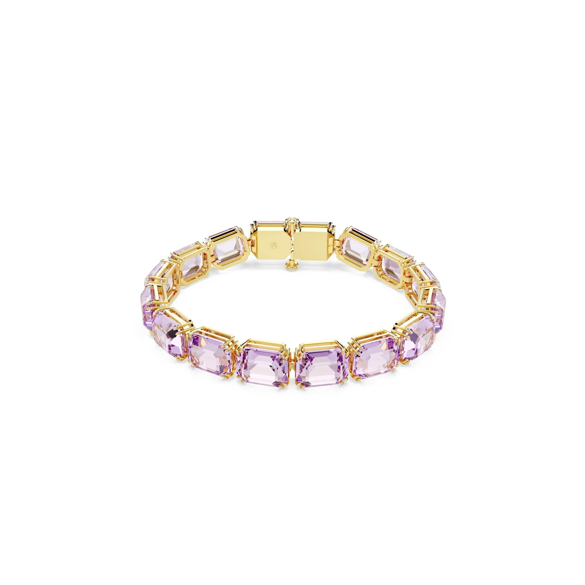 Swarovski Millenia Bracelet, Purple Octagon-Cut Crystals in a Gold-Tone Finished Setting, Part of the Millenia Collection