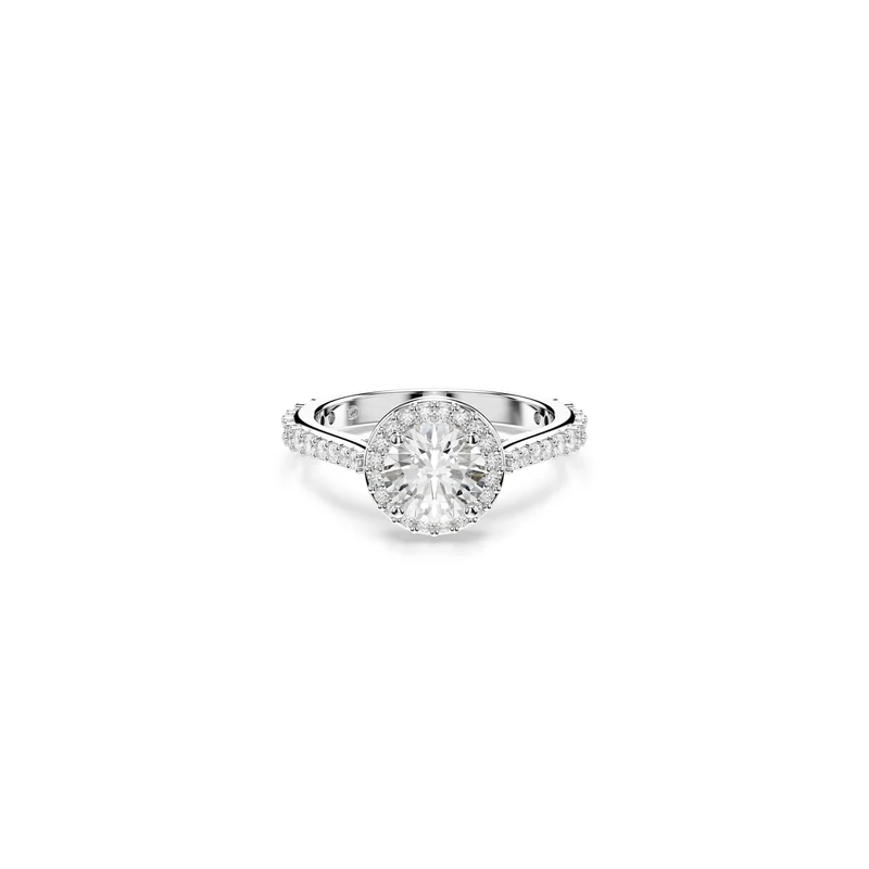 Swarovski Una Angelic ring, Round cut, White, Silver-tone finish