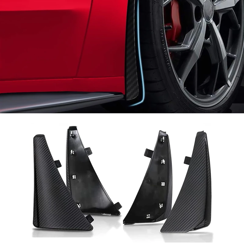 BILLFARO Front & Rear Rock Guards Splash Guard Mud Flaps,ABS Plastic XL Side Splash Guards Mudflap Fender for Ultimate Rock Chip Protection Replacement for Corvette C8 2020-2022