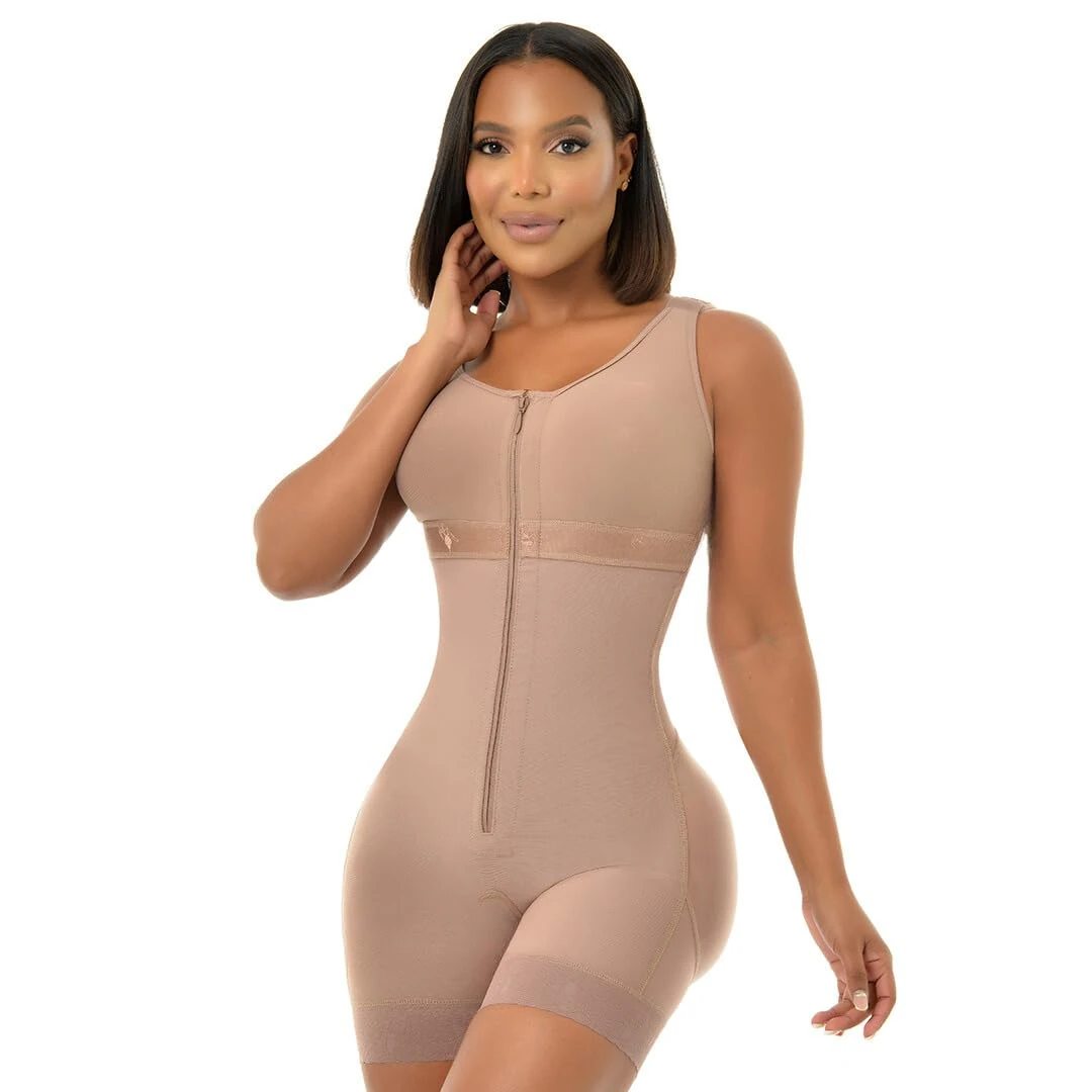 Melibelt 2017 Fajas Colombianas Reductoras Y Moldeadoras Compression Garment Short Shapewear For Women With Bra, Mocca, S