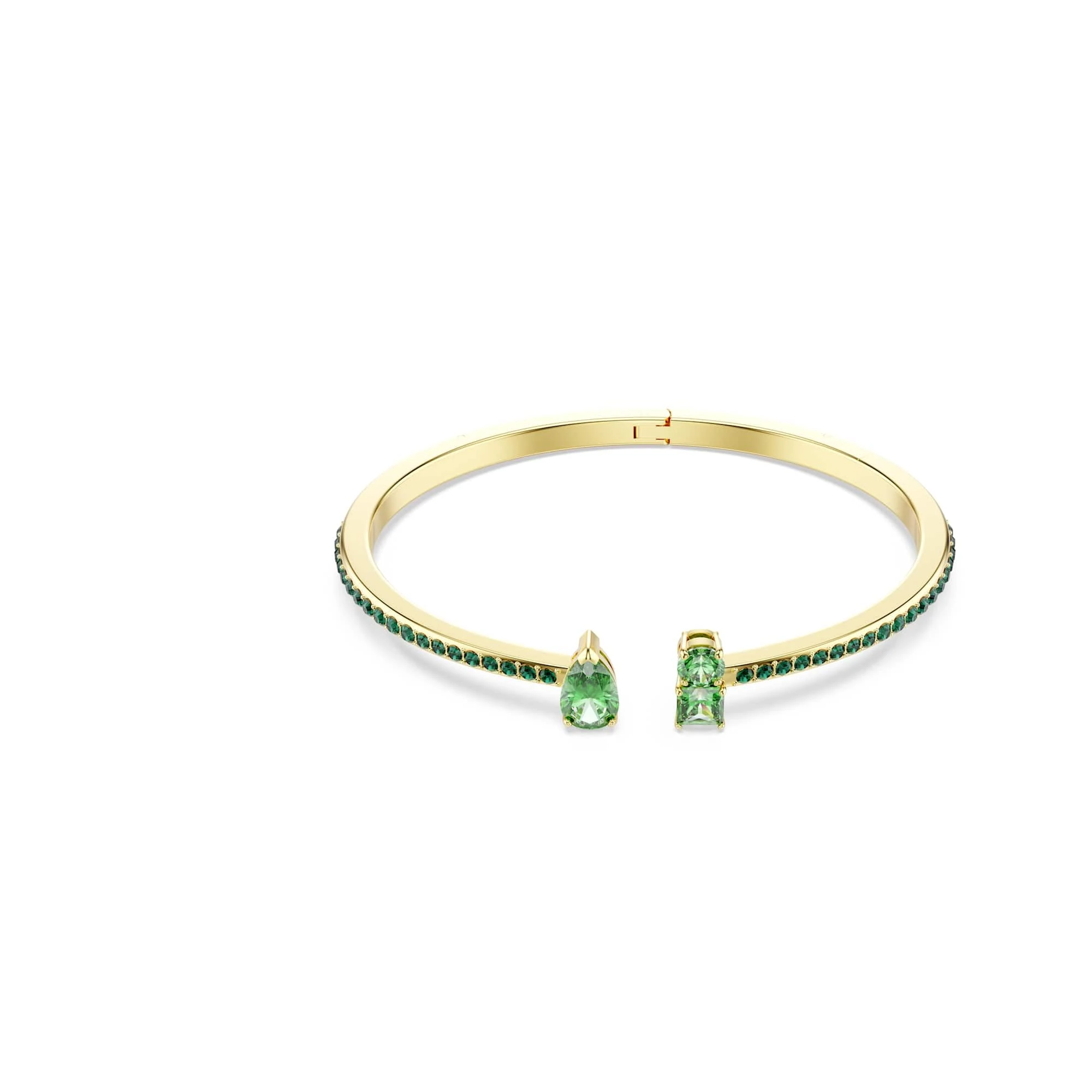 Swarovski Matrix Cuff Bracelet, Green Mixed-Cut Stones in a Gold-Tone Finished Setting, Part of the Matrix Collection