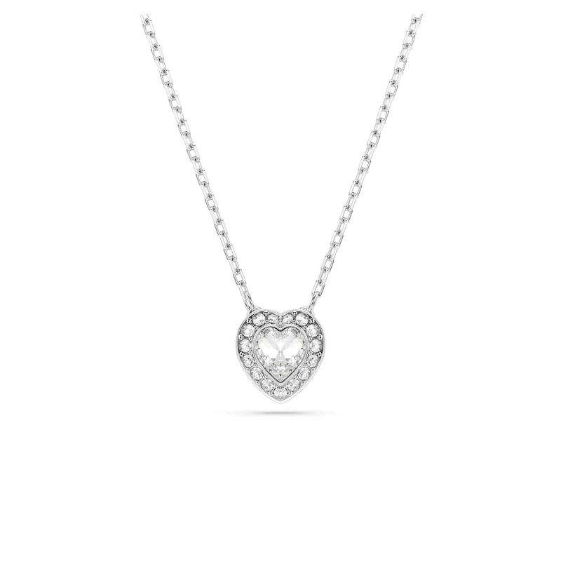 Swarovski x Ariana Grande Pendant Necklace, Heart Motif with Clear Mixed-Cut Crystals in a Rhodium-Finished Setting, Part of the Ariana Grande x Capsule Collection