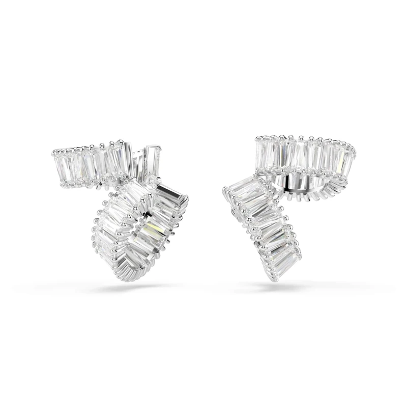 Swarovski x Ariana Grande Ear Cuffs, Clear Baguette-Cut Crystals in a Rhodium-Finished Setting, Part of the Ariana Grande x Swarovski Capsule Collection