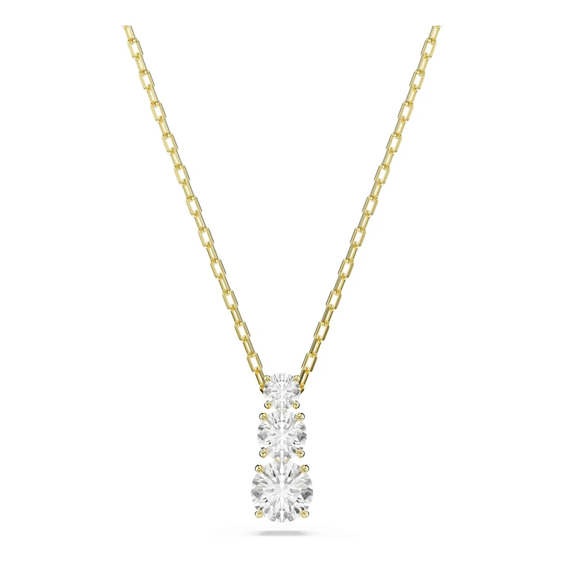 Swarovski Stilla Attract Pendant Necklace, Clear Round-Cut Crystals in a Gold-Tone Finished Setting, Part of the Stilla Collection