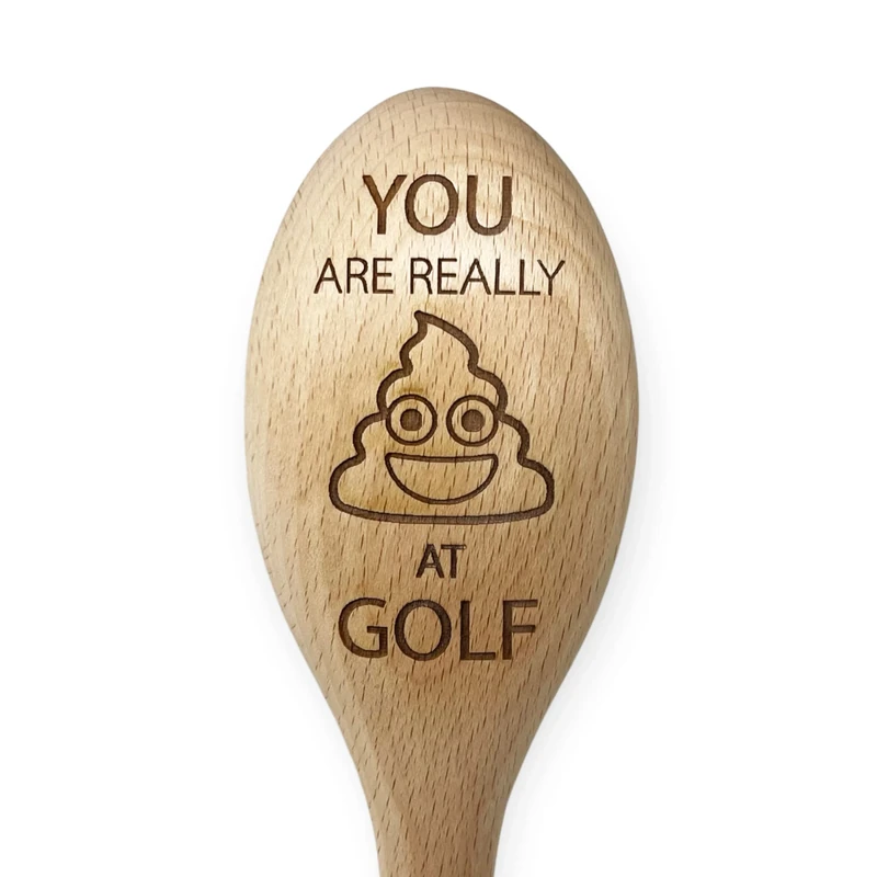 The Laser Factory Funny Golf Wooden Spoon Booby Prize Trophy - Image 1