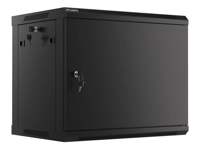 lanberg Cabinet Mural Rack 19" 9U/600X450 Flat Pack AUTOENSAM Black PTA Metallic - Image 1