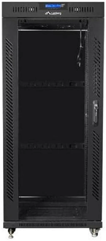 lanberg Rack Cabinet 19" 22U 800 x 1000 Flat Pack Black Glass Door with LCD