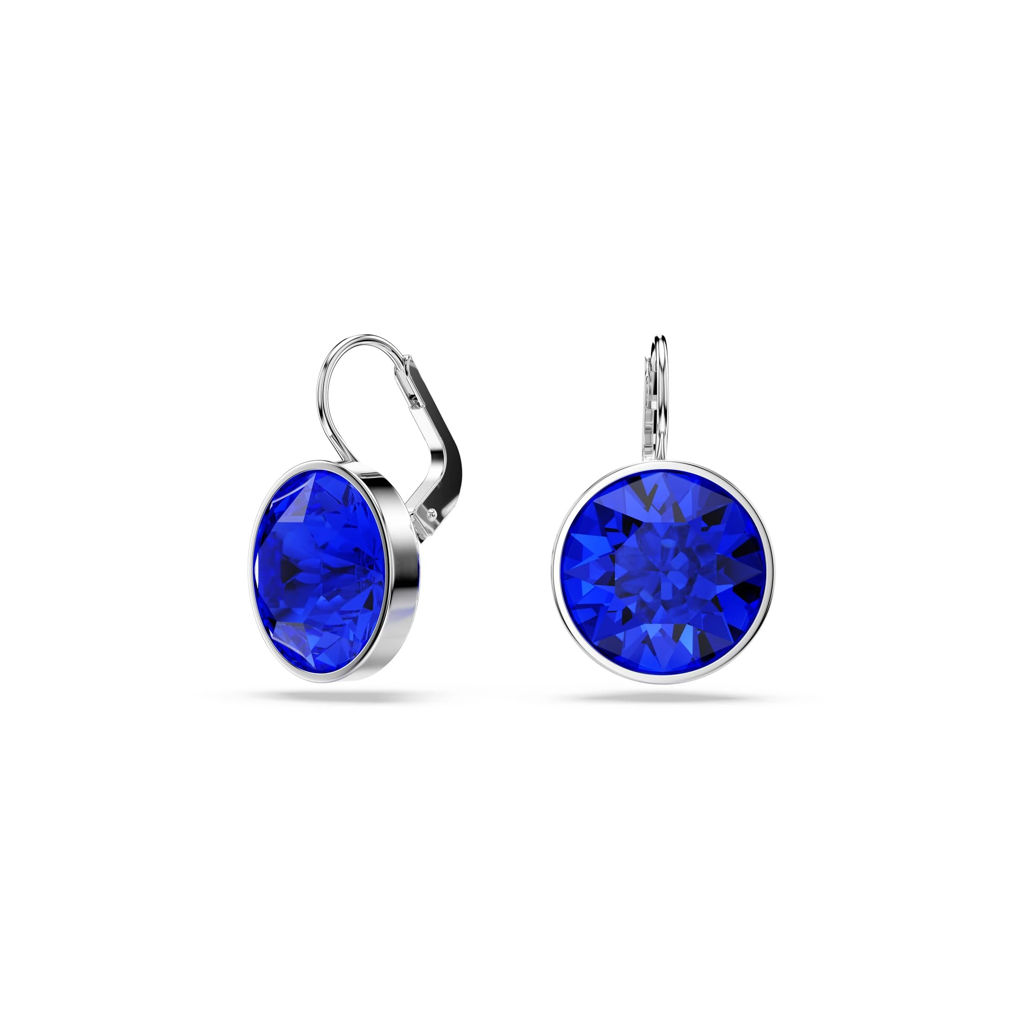 Swarovski Bella Drop Earrings, Blue Round-Cut Crystals in a Rhodium-Finished Setting, Part of the Swarovski Bella Collection