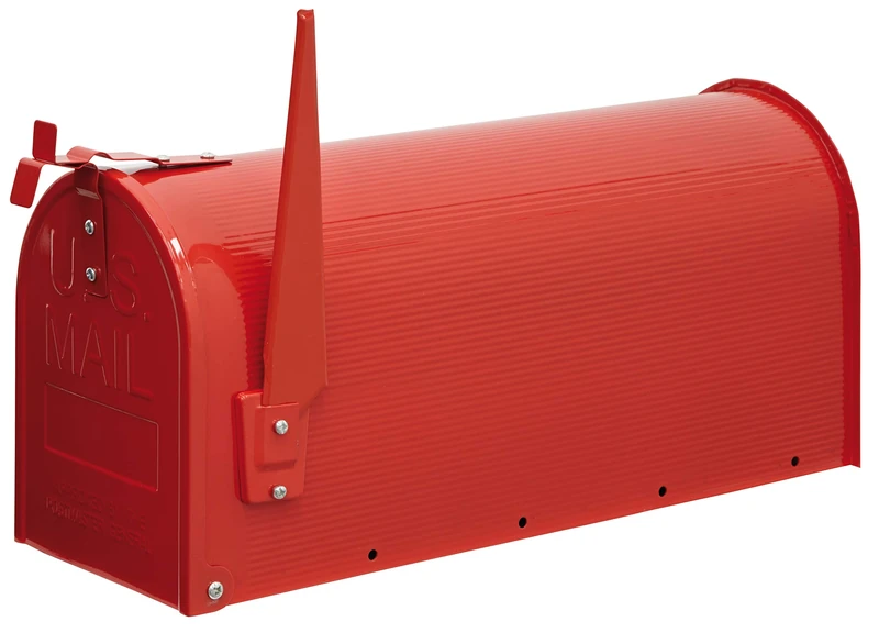 ARREGUI USA Mail USA/R American Post Box Galvanised Steel The "US Mailbox" Classic with Red Flag, US Mailbox for Outdoor Use, Large (Magazines & C4 Envelopes), Red