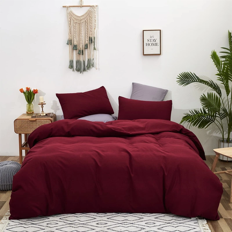 Cottonight Burgundy Comforter Queen Women Girls Wine Red Bedding Comforter Set Claret Dark Red Comforter Soft Breathable Claret Blanket Quilt Durable Comforter Set Queen Bed