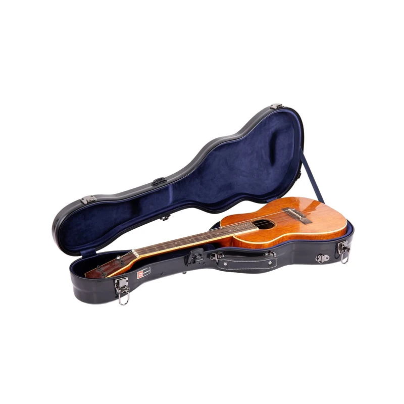 Crossrock Fibreglass Baritone Ukulele Case | Gloss Black Shell, TSA Lock, Backpack Straps, Velvet Interior – Lightweight Hardshell for 30–31” Ukes -Black (CRF2020BUBK)