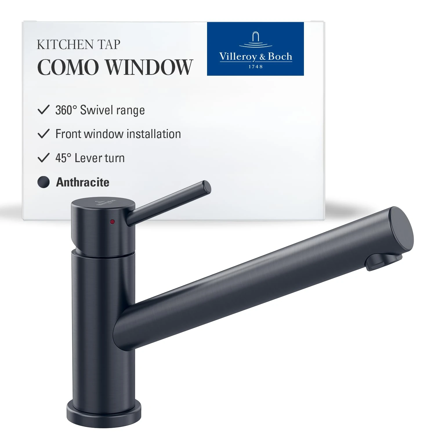 Villeroy & Boch 925700 Como Window Kitchen Sink tap, Anthracite, Vorfenster