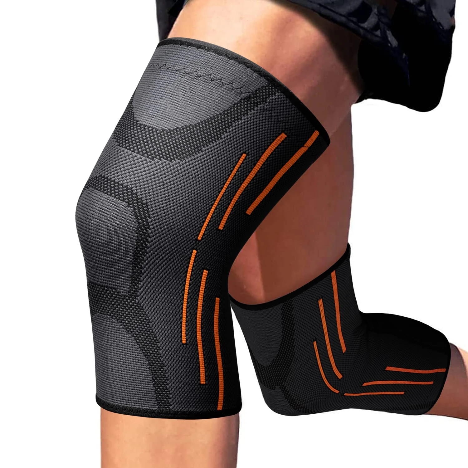 Gemschest 2 Pack Knee Support - Knee Compression Sleeves for Women & Men, Knee Brace for Running, Working Out, Basketball, Gym, Weightlifting, Workout, for Arthritis Joint Pain Relief Size XL