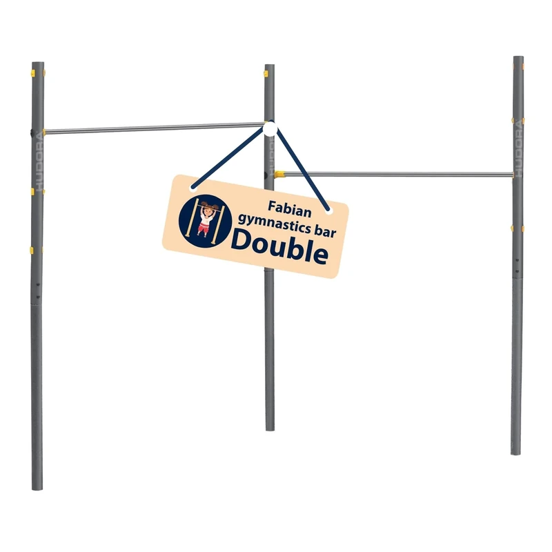 HUDORA Gymnastics Bar Fabian Standard/Pro - Single/double horizontal bar for children & adults - 4 level height-adjustable gym bar - Sturdy outdoor fitness bar for up to 100kg