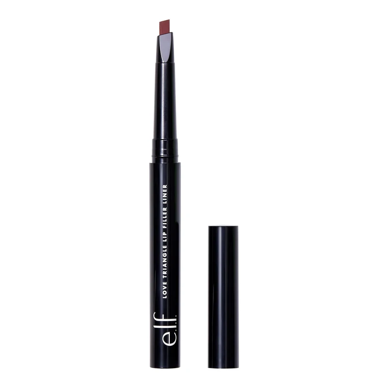 e.l.f. Love Triangle Lip Filler Liner, 2-in-1 Lip Liner Pencil For Sculpting & Filling, Long-Lasting Intense Colour, Plum