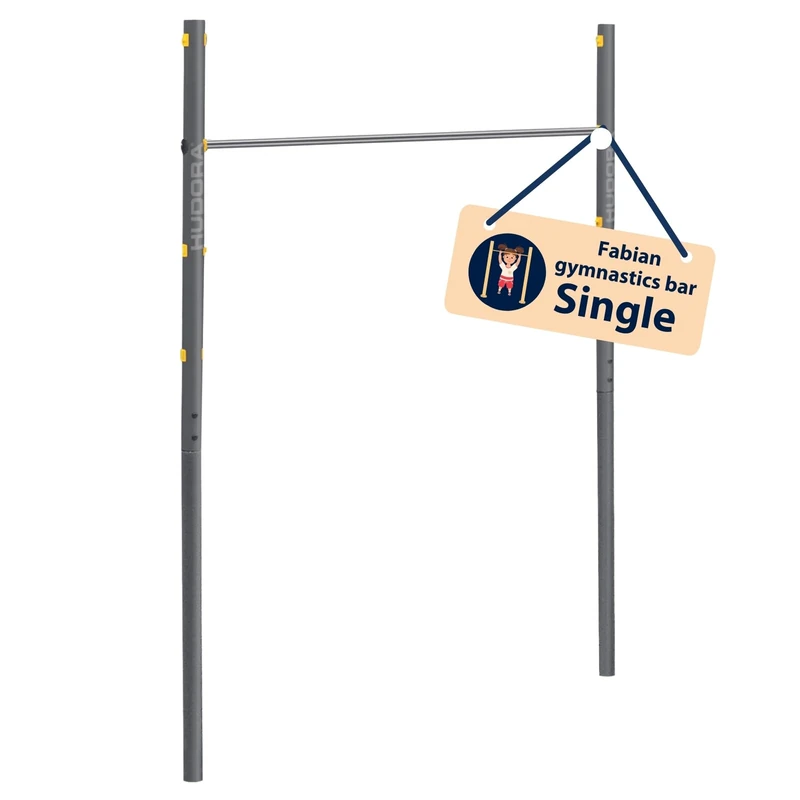 HUDORA Gymnastics Bar Fabian Standard/Pro - Single/double horizontal bar for children & adults - 4 level height-adjustable gym bar - Sturdy outdoor fitness bar for up to 100kg - Image 1