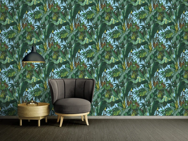 A.S. Création The Wallcover 385841 Self-Adhesive Jungle Wallpaper Green Blue Floral 8.40 x 0.53 m Made in Germany