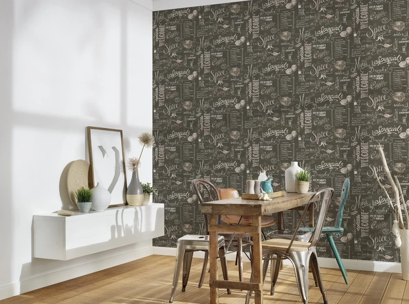 A.S. Création The Wallcover 385871 Self-Adhesive Kitchen Wallpaper Coffee 8.40 x 0.53 m Made in Germany