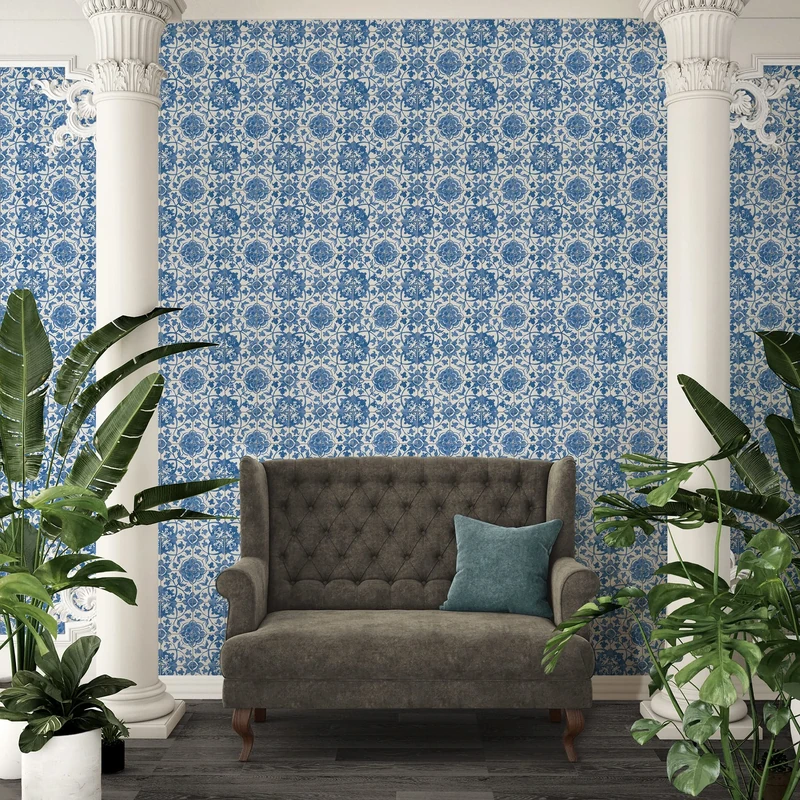 A.S. Création The Wallcover 385601 Vintage 8.40 x 0.53 m, Blue, White, 8.40 m x 0.53 m = 4.24 m²