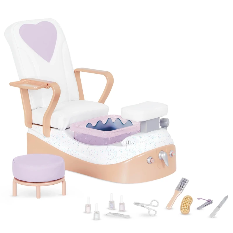 Our Generation - Yay, Spa Day! - Salon Chair Playset - Spa Music & Water Sounds - 18-Inch Doll Accessories - Pretend Play - Toy for Kids 3 Years +