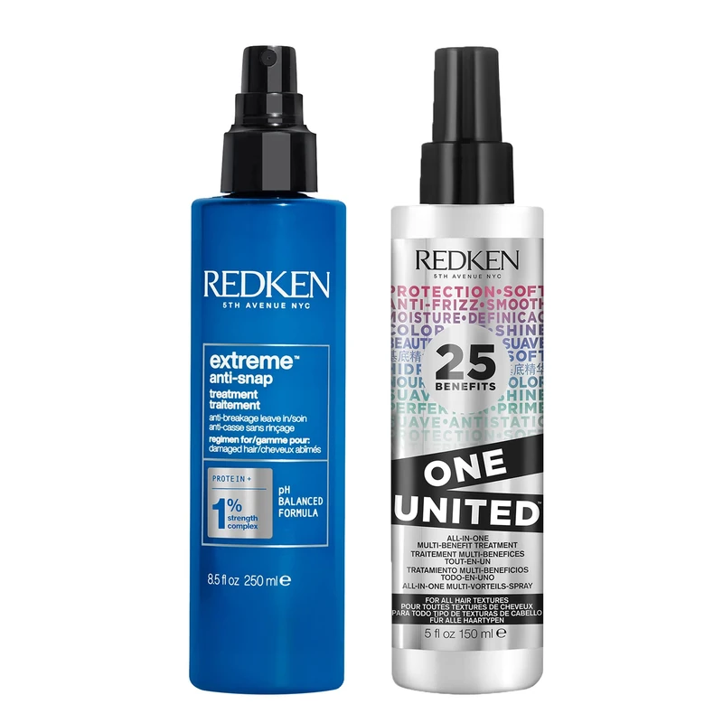 REDKEN Hair Hero Treatment Set, One United 25 Multi-Benefits Leave-In Conditioner Spray 150 ml, with Anti Snap Leave In 150 ml, Multi Benefit Duo - Image 1