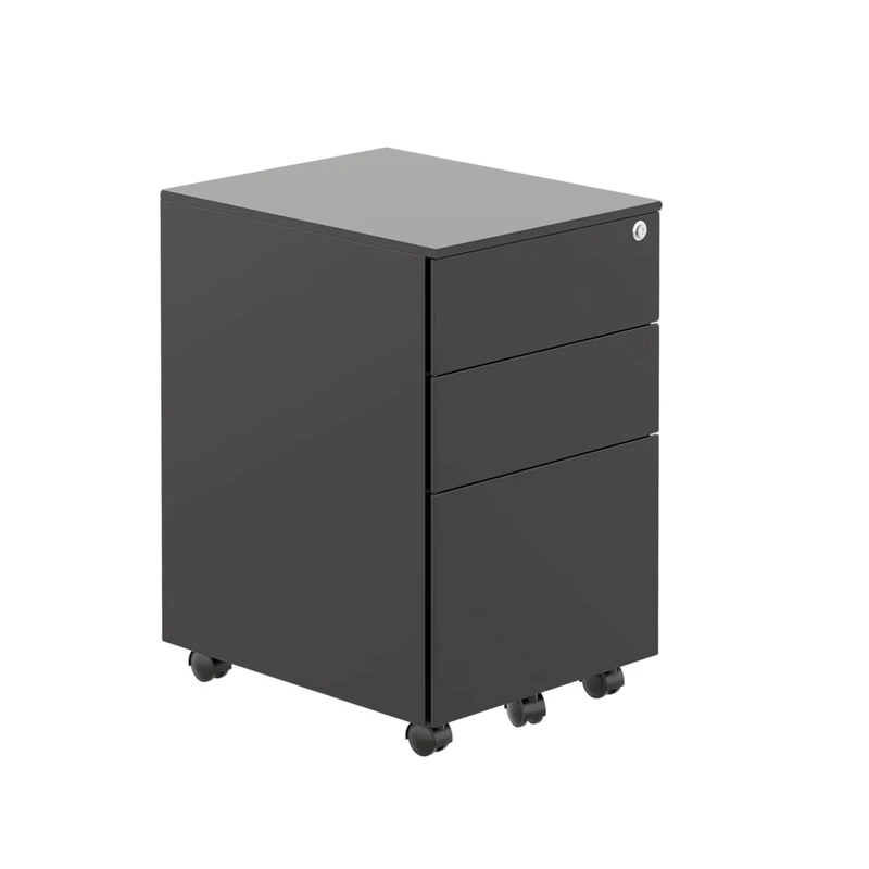 Office Hippo 3 Drawer Under Desk Slimline Mobile Filing Pedestal
