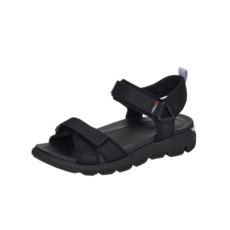 Rieker Ladies R-Evolution Lightweight Sporty Sandals V8401-00 - Black Textile - UK Size 5 - EU Size 38 - US Size 7