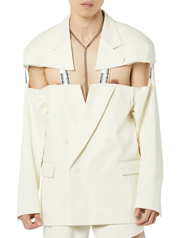 maison blanche All Gender Cut-Through Jacket, Dirty-White, 6
