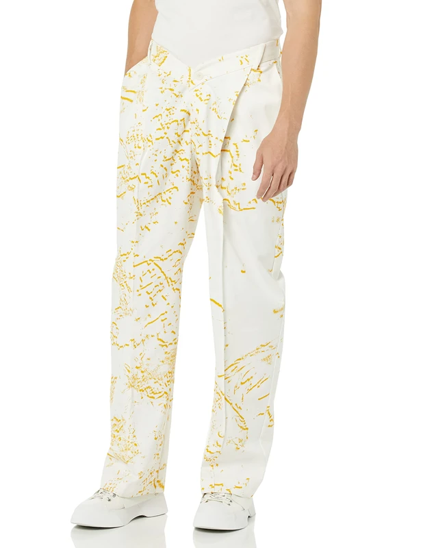 maison blanche All Gender Wide Leg Trousers, Spricy Mustard Print , 5