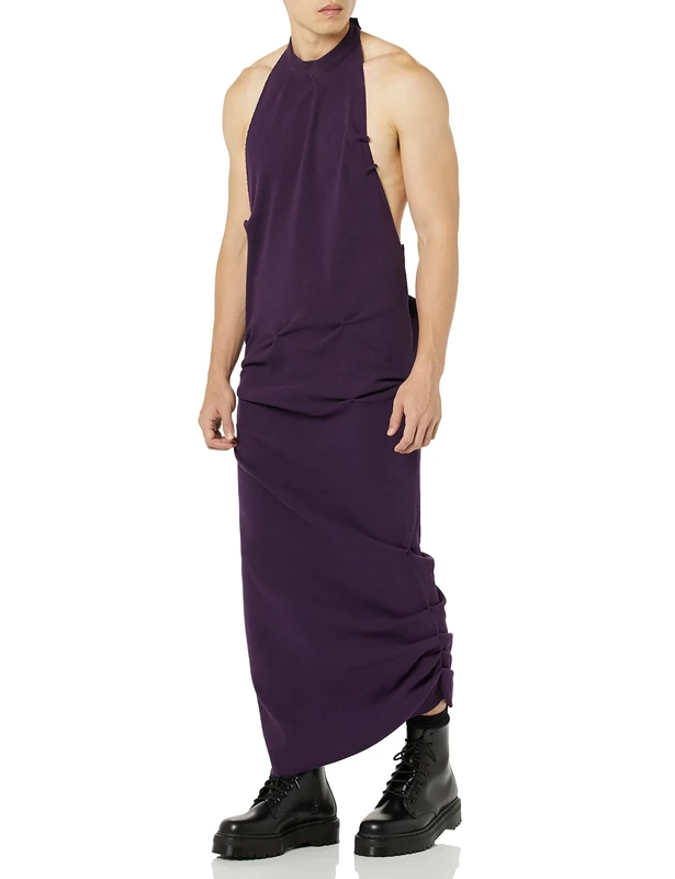 maison blanche Pleated Rib Dress, Plum, 2