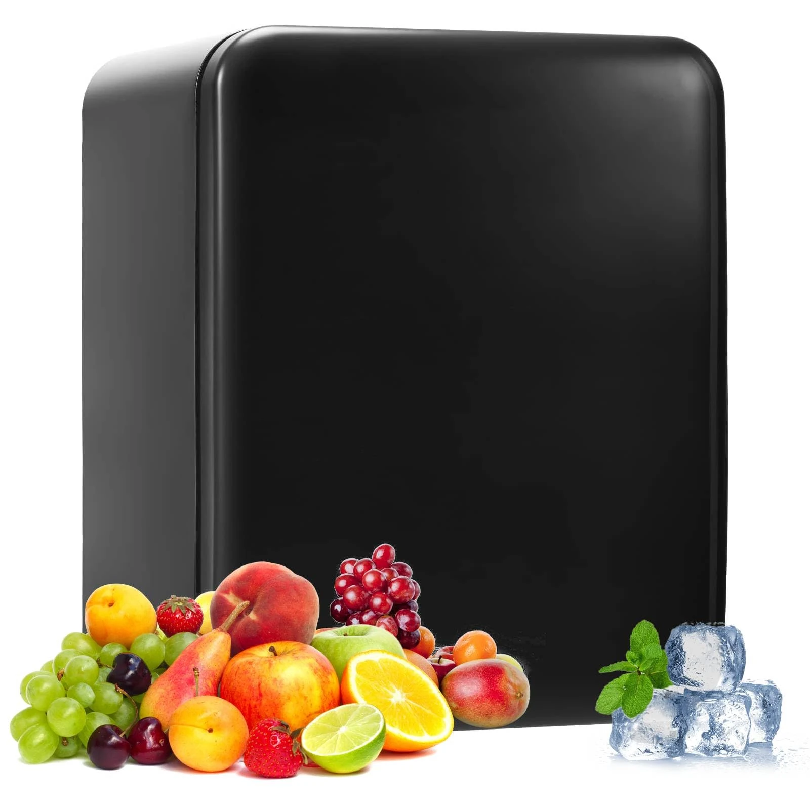 GiantexUK 42L/68L Mini Fridge, Portable Freezer Refrigerator with LED Light, Reversible Door and Adjustable Temperature Control, Wine Drink Beverage Cooler (68L, Black)