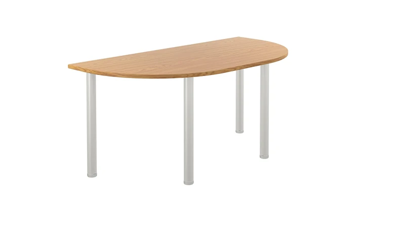 Office Hippo D-End Office Table, Sturdy & Robust Table Desk, D-Shaped Work Table For Home Office, Versatile Desk Table For Meeting Room or Boardroom, 5 Year Guarantee - Oak