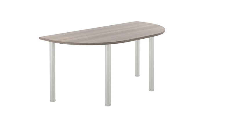 Office Hippo D-End Office Table, Sturdy & Robust Table Desk, D-Shaped Work Table For Home Office, Versatile Desk Table For Meeting Room or Boardroom, 5 Year Guarantee - Grey Oak