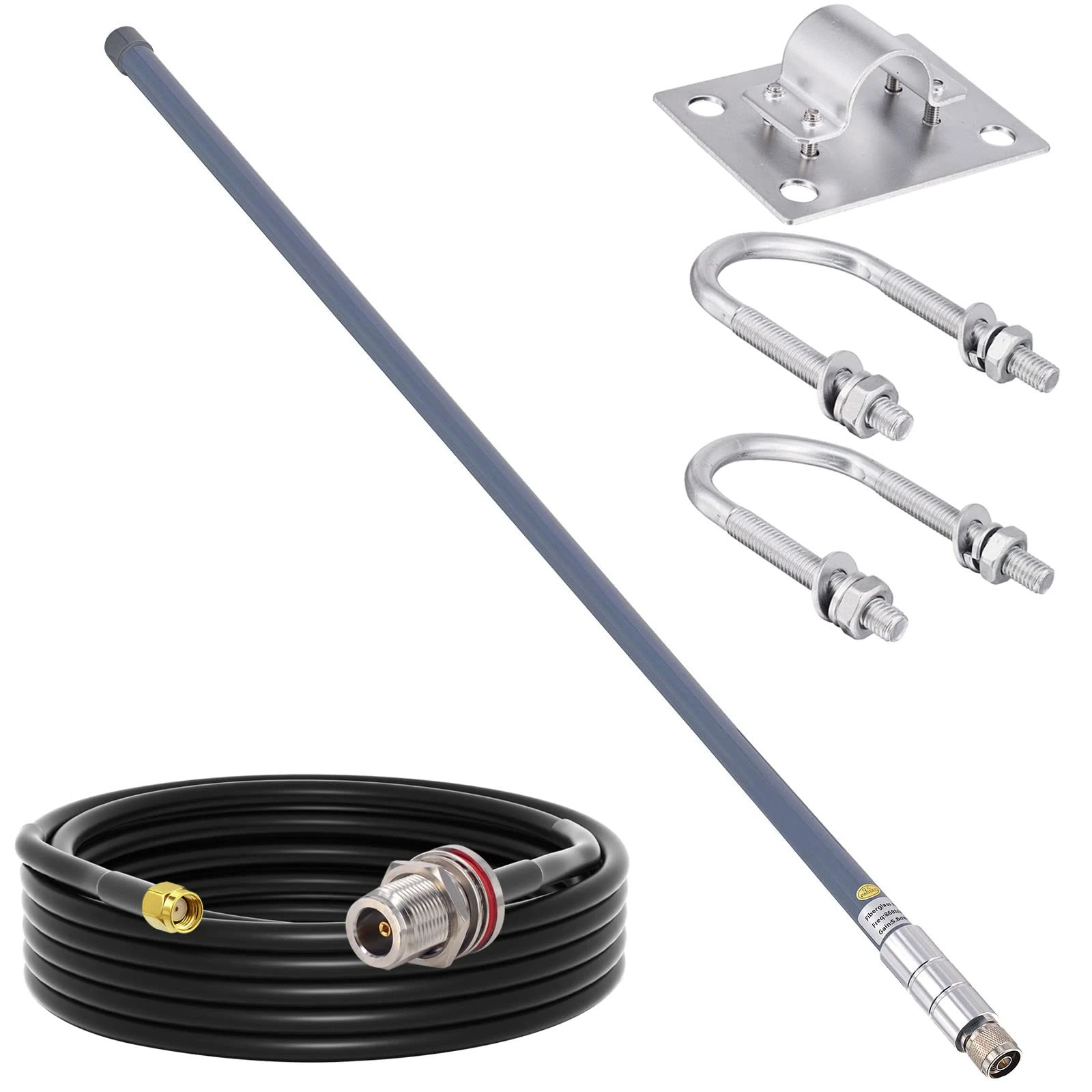 YILIANDUO 868MHz LoRa Antenna 5.8dBi Outdoor Fiberglass Aerial Weatherproof N-type Male FRP Antenna with N type Extension Cable 5M for HNT Helium Hotspot Miner LoraWan Gateway Bobcat Devices